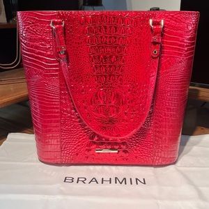 Brahmin Abigail Heartbreaker Red Tote/Purse Genuine Leather